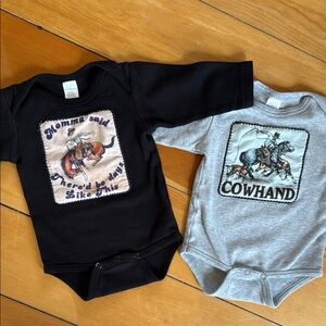 Cowkid Onesie Set - Black and Gray